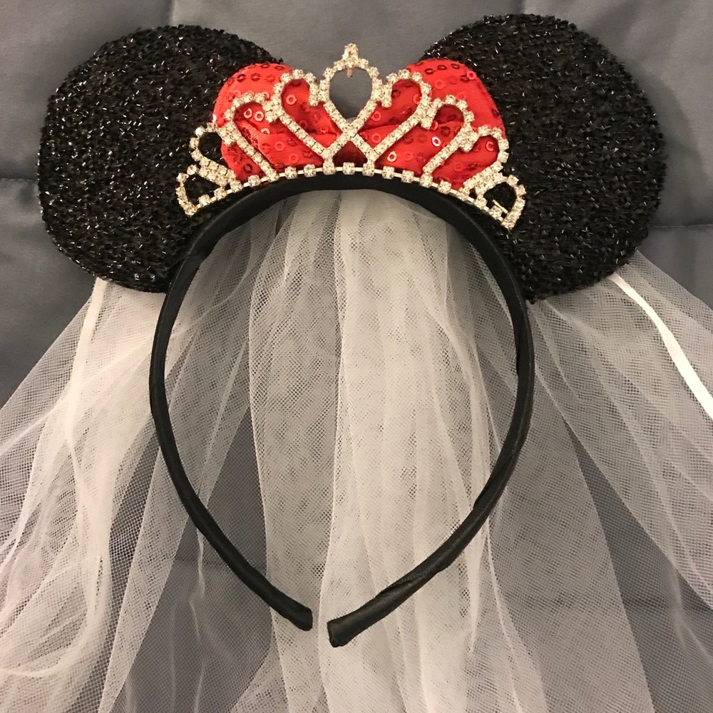 Disney bride ears with veil